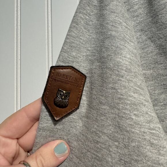 Naketano Gray Tunic Sweatshirt Cowl Neck Size Medium - Picture 4 of 8